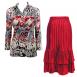Reptile Floral Red - Red Skirt