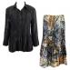 Solid Black - Abstract Black-Gold Skirt