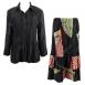 Solid Black - Art Deco Olive-Red Skirt