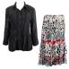 Solid Black - Reptile Floral Red Skirt