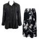 Solid Black - White Tulips on Black Skirt