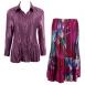 Solid Eggplant - Red-Blue Flower Skirt