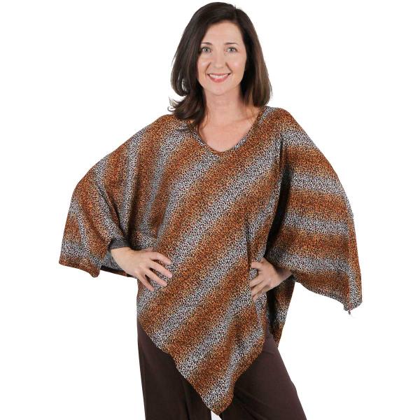 Wholesale 1177 - Slinky Travel Skirts Diagonal Leopard Copper/Silver Slinky Weave Poncho  - 