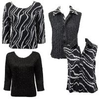 Sets - Reversible Vest / Two TQ Tops - Ribbon Black-White - Black