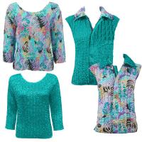 Sets - Reversible Vest / Two TQ Tops - Tropical Breeze - Bright Teal