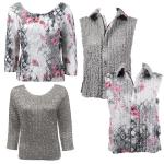 White-Black-Pink Floral - Silver