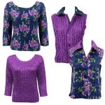 Navy with Purple Flowers - Bright Purple
