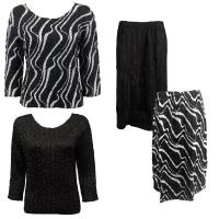 Sets Magic Crush Silky Touch - Two TQ / Calf Skirt - Ribbon Black-White - Black