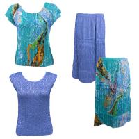 Sets Magic Crush Silky Touch - Two Cap/Calf Skirt - Swirl Aqua-Blue - Azure Blue