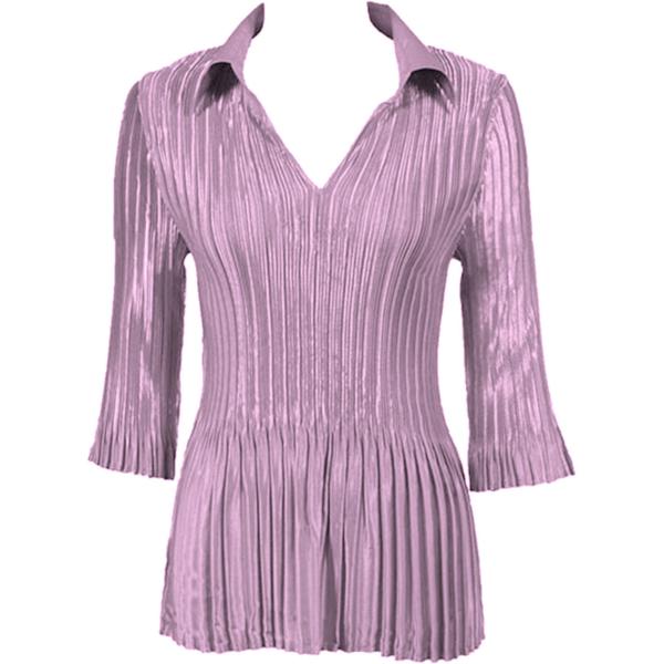 Wholesale 745 - Skirts - Satin Mini Pleat Tiered Solid Dusty Purple Satin Mini Pleats - Three Quarter Sleeve w/ Collar - One Size Fits Most