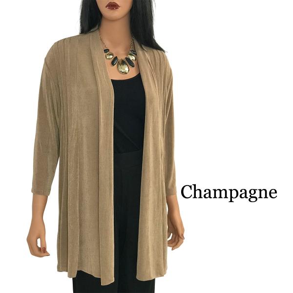 Wholesale 1175 - Slinky Travel Tops - Three Quarter Sleeve Champagne - Plus Size Fits (XL-2X)