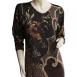 Abstract Metallic Floral - Black-Tan