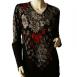 Falling Flowers - Black-Grey-Red
