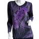 Brushstrokes Metallic Floral - Black-Purple