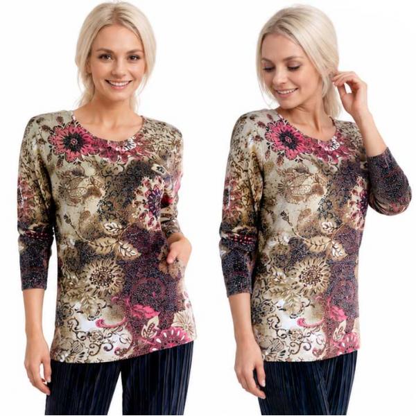 1227 - Beaded Long Sleeve Tops - #006<br>
Bronze Metallic Floral One Size Fits Medium to Large 1227 - Beaded Long Sleeve Tops #006<br>
Bronze Metallic Floral - One Size Fits Medium to Large