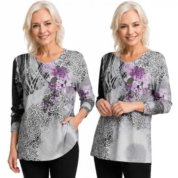 1227 - Beaded Long Sleeve Tops - #014<br>
Cheetah Metallic Floral - Black-Purple One Size Fits Medium to Large 1227 - Beaded Long Sleeve Tops #014<br>
Cheetah Metallic Floral - Black-Purple - One Size Fits Medium to Large