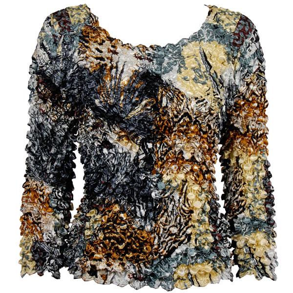 Wholesale 1233 - Coin Prints - Long Sleeve Abstract Black-Gold - One Size Fits Most