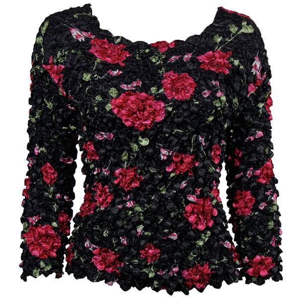 Wholesale 1233 - Coin Prints - Long Sleeve Black with Roses - One Size Fits Most