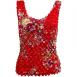 Raspberry Floral on Red