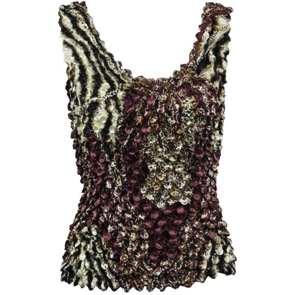 Wholesale 1234 - Coin Prints - Tank Top Zebra Wine-Brown - One Size Fits Most