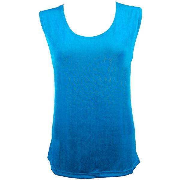 Wholesale 1246 - Sleeveless Slinky Tops  Turquoise - Plus Size Fits (XL-2X)