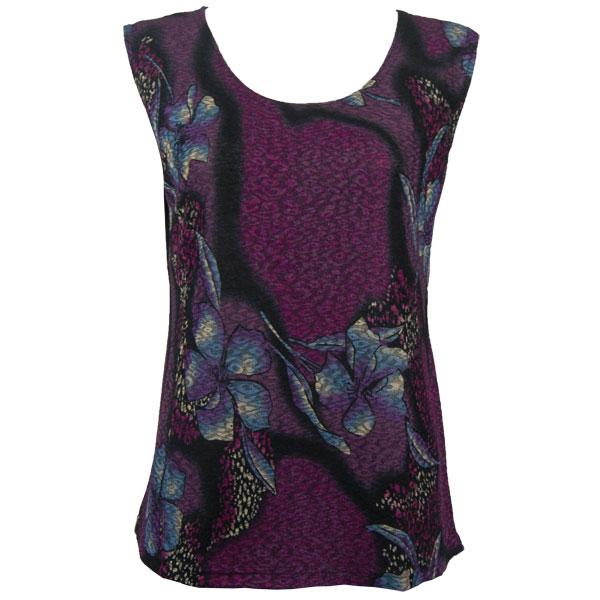 Wholesale 1246 - Sleeveless Slinky Tops  Hibiscus Purple - One Size Fits Most