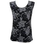 Floral Silver on Black