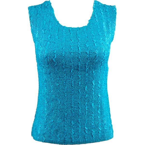 Wholesale 1254 - Ultra Light Crush Sleeveless Tops Solid Bright Teal - Plus Size Fits (XL-2X)