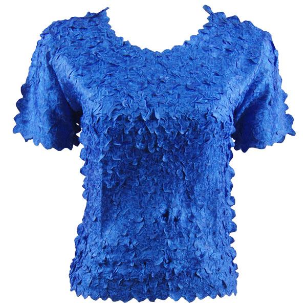 Wholesale 1255 - Petal Shirts - Short Sleeve  Solid Royal - One Size Fits Most