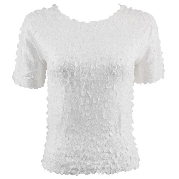 Wholesale 1255 - Petal Shirts - Short Sleeve  Solid White - One Size Fits Most