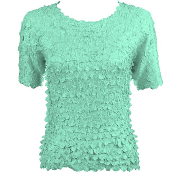 Wholesale 1255 - Petal Shirts - Short Sleeve  Solid Light Turquoise - One Size Fits Most