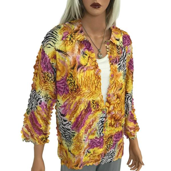 Wholesale 1255 - Petal Shirts - Short Sleeve  Abstract Zebra Orange-Pink  - One Size (XL/1X)