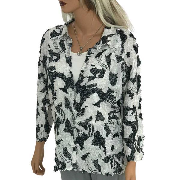 Wholesale 1255 - Petal Shirts - Short Sleeve  African White-Black  - One Size (XL/1X)