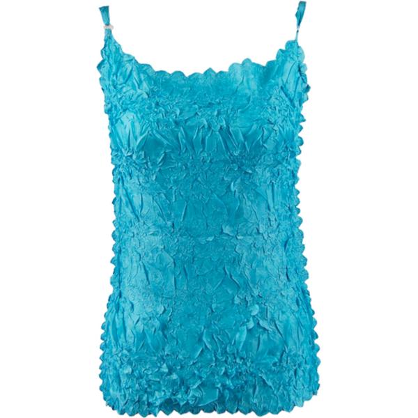 Wholesale 1270 - Origami Spaghetti Strap Tanks Solid Turquoise - One Size Fits Most