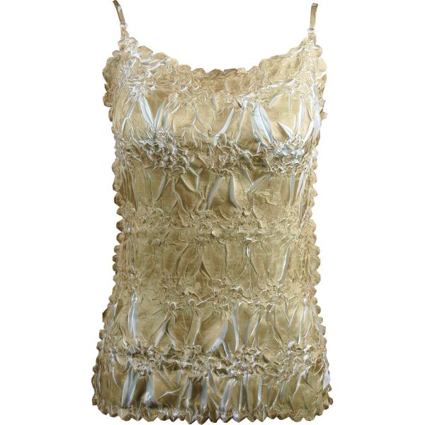 Wholesale 1270 - Origami Spaghetti Strap Tanks Light Gold - White - One Size Fits Most