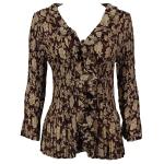 Georgette Mini Pleats - Ruffle Blouse - Floral Brown-Ivory