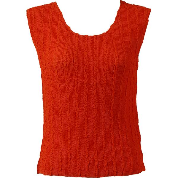 Wholesale 1291 -  Magic Crush Georgette Sleeveless Tops Solid Orange  - Standard Size Fits (S-M)