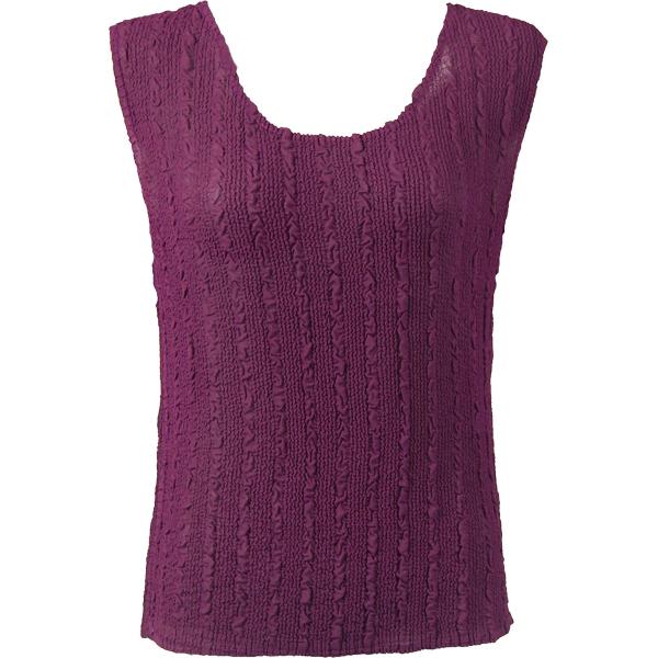Wholesale 1291 -  Magic Crush Georgette Sleeveless Tops Solid Eggplant - Standard Size Fits (S-M)