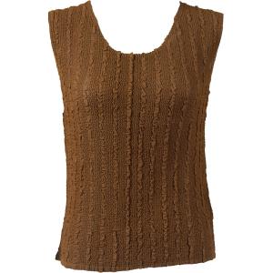 Wholesale 1291 -  Magic Crush Georgette Sleeveless Tops Solid Brown - Standard Size Fits (S-M)