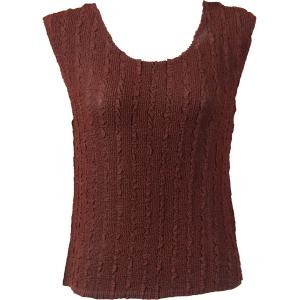 Wholesale 1291 -  Magic Crush Georgette Sleeveless Tops Solid Chestnut - Standard Size Fits (S-M)