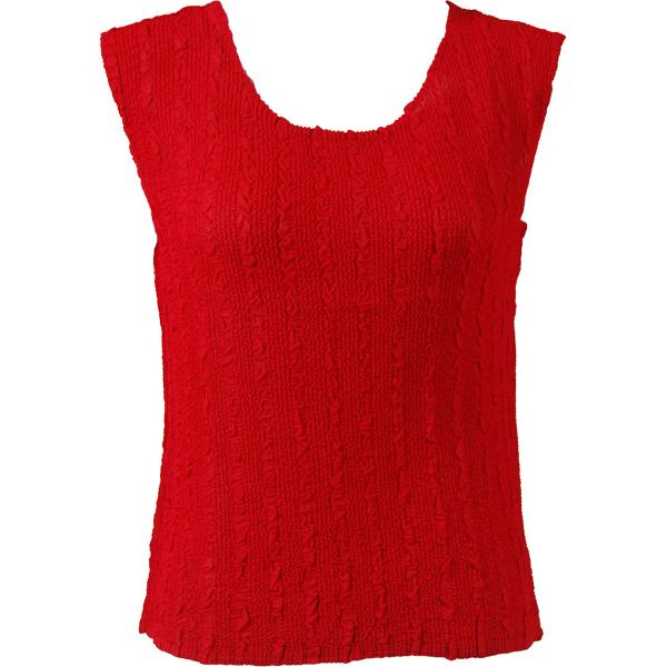 Wholesale 1291 -  Magic Crush Georgette Sleeveless Tops Solid Red - Standard Size Fits (S-M)