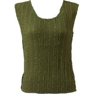 Wholesale 1291 -  Magic Crush Georgette Sleeveless Tops Solid Olive - Standard Size Fits (S-M)