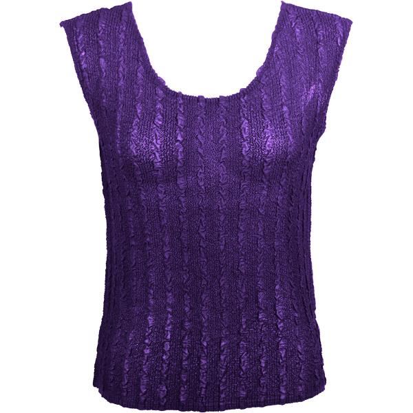 Wholesale 1291 -  Magic Crush Georgette Sleeveless Tops Solid Purple  - Standard Size Fits (S-M)
