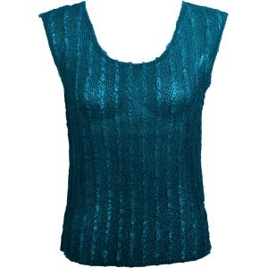 Wholesale 1291 -  Magic Crush Georgette Sleeveless Tops Solid Teal  - Standard Size Fits (S-M)