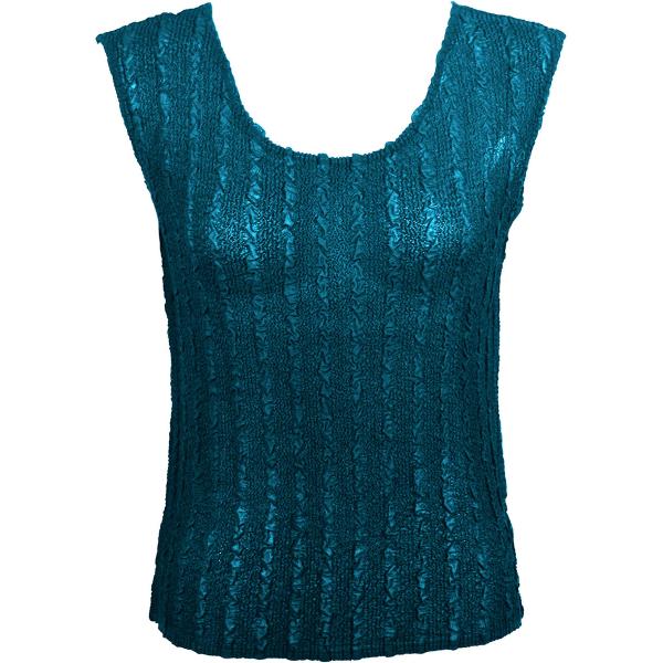 Wholesale 1291 -  Magic Crush Georgette Sleeveless Tops Solid Teal  - Standard Size Fits (S-M)