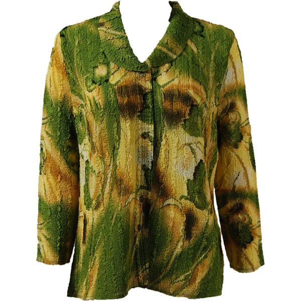 Wholesale 1292 -  Magic Crush Georgette Blouses Tulips Green-Gold - One Size  Fits (S-M)