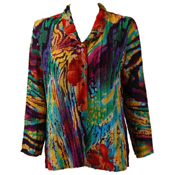 Wholesale 1292 -  Magic Crush Georgette Blouses Abstract Floral - Rainbow - One Size  Fits (S-M)