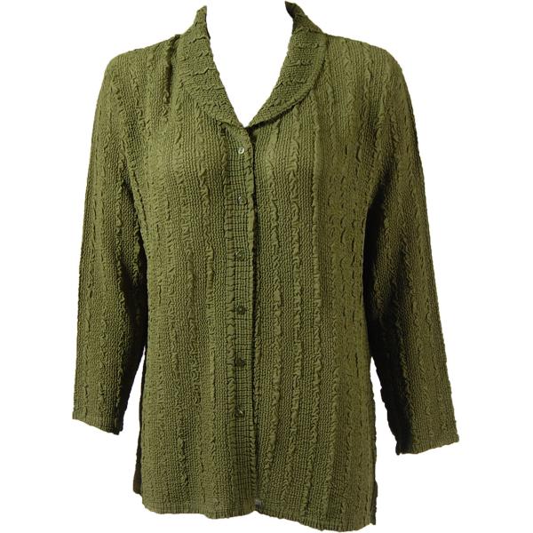Wholesale 1292 -  Magic Crush Georgette Blouses Solid Olive - One Size  Fits (S-M)