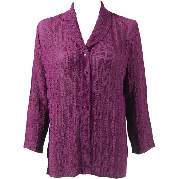 Wholesale 1292 -  Magic Crush Georgette Blouses Solid Eggplant - One Size  Fits (S-M)