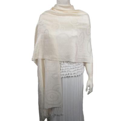 Mantones - c&Atilde;&shy;rculo, telar jacquar y Pashminas de Dos Tonos - Circle - Ivory